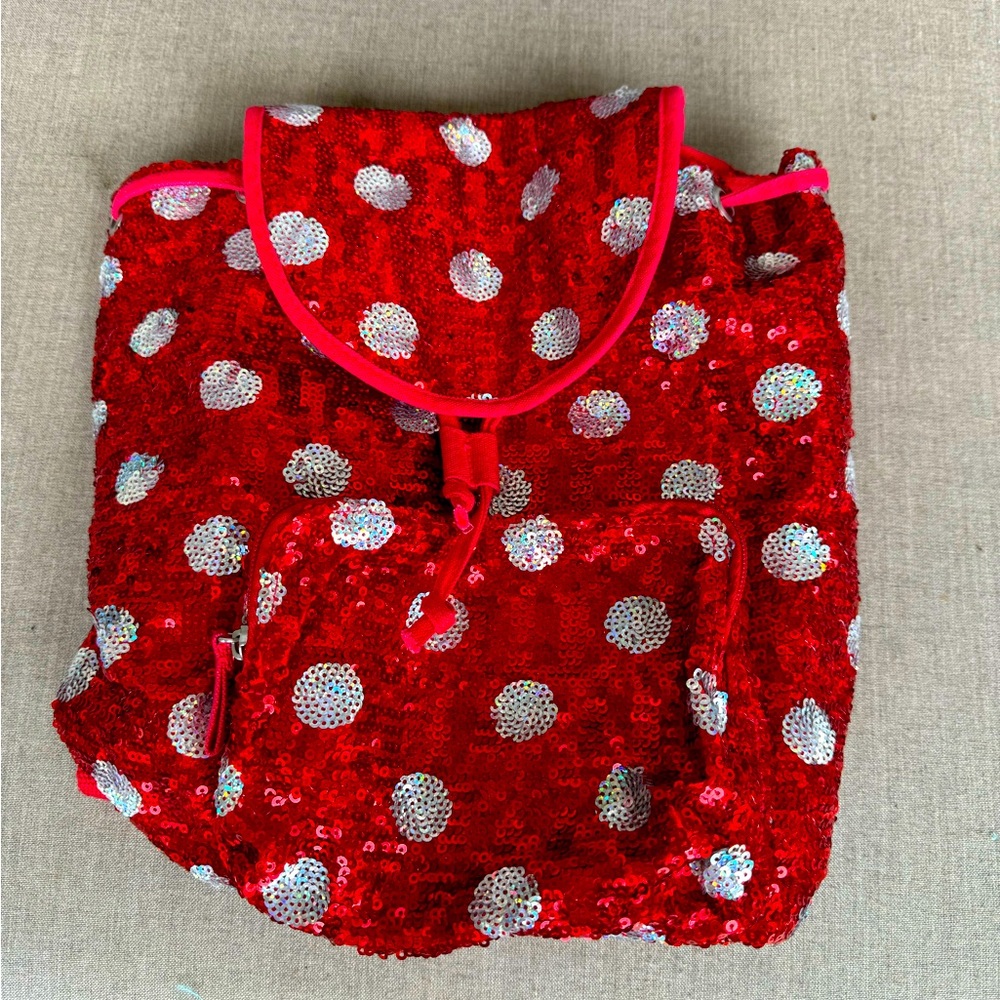 Disney, Red & Silver Sequin Backpack